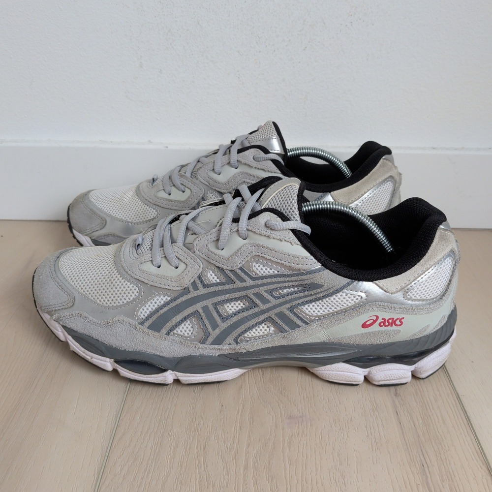 Asics Gel-NYC White Steel Grey Mens 11.5 Shoes Sneakers Casual 1201A789